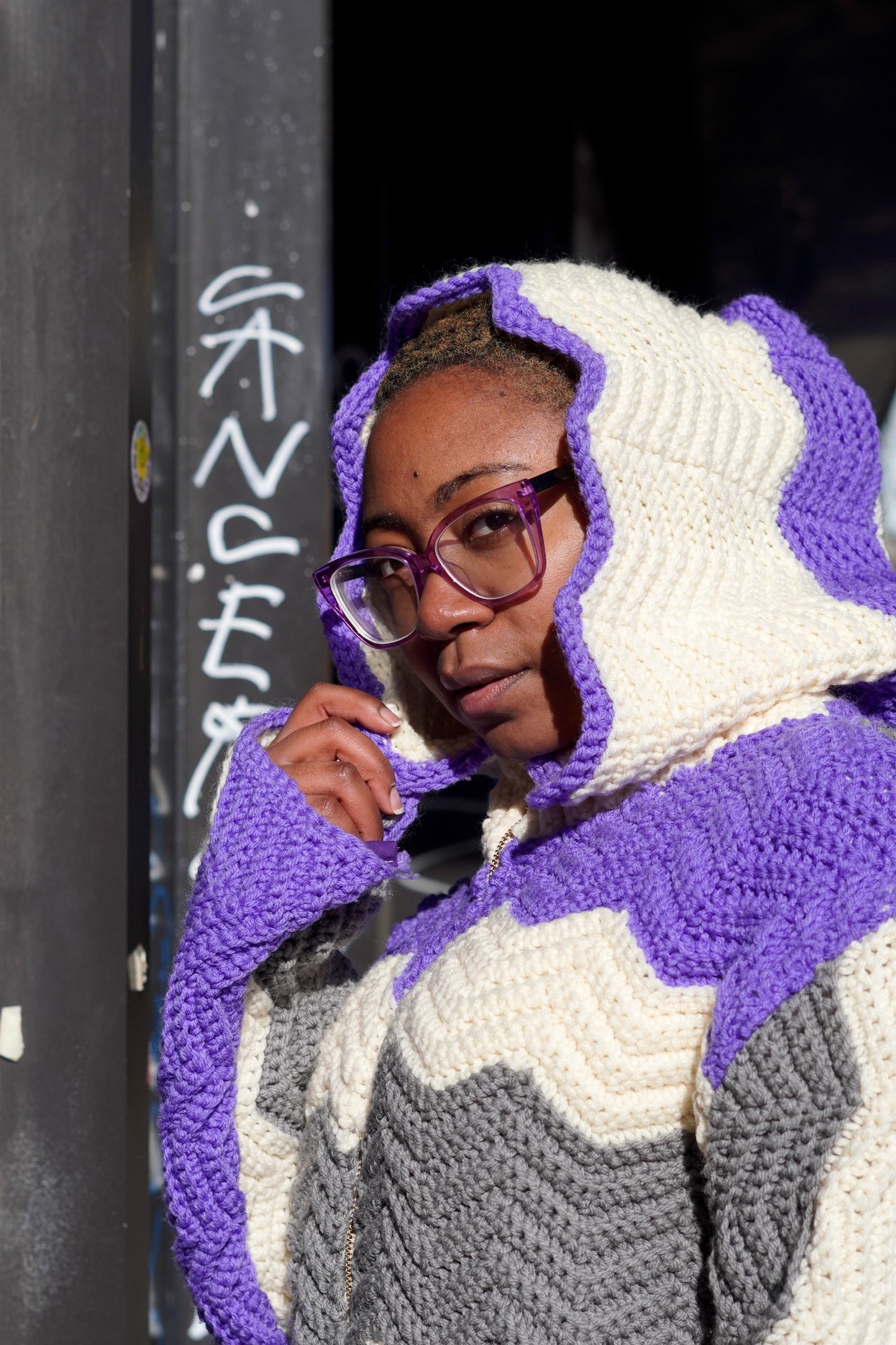 Baby Violet Knitted Hood Sweater Jacket
